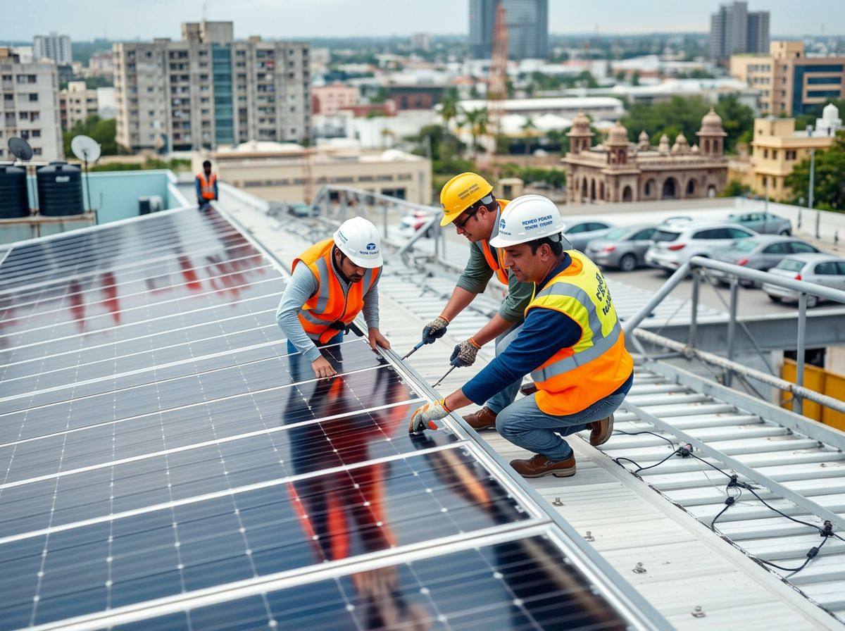 Suryamanu team installing solar panels